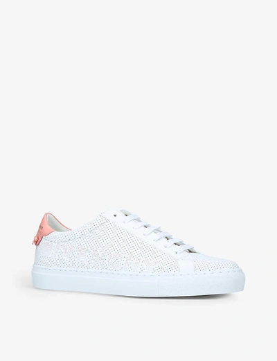 Shop Givenchy Urban Street Perforated Leather Trainers In White/oth