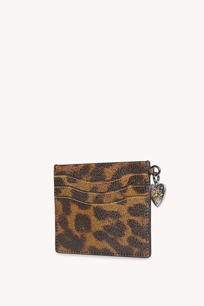 Shop Rebecca Minkoff Large Card Case With Charm In Natural Leopard