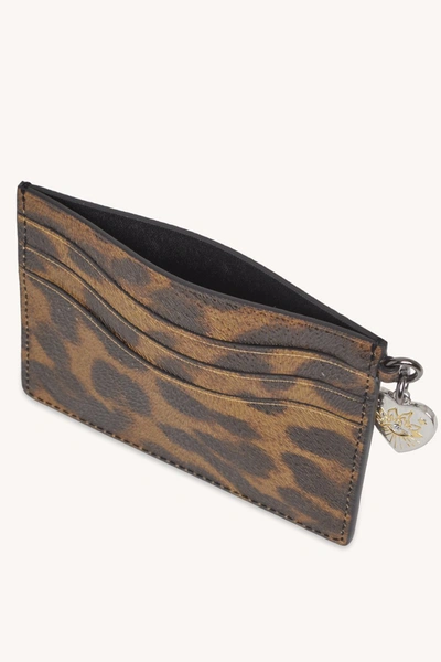 Shop Rebecca Minkoff Large Card Case With Charm In Natural Leopard