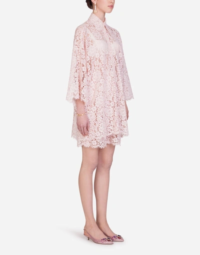 Shop Dolce & Gabbana Long Lace Shirt In Pink