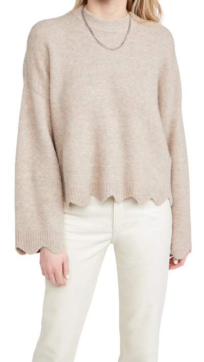 Shop 3.1 Phillip Lim / フィリップ リム Crew Neck Sweater With Scallops In Taupe