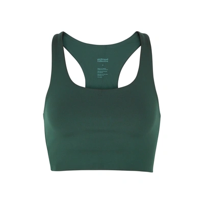 Shop Girlfriend Collective Paloma Navy Bra Top In Green