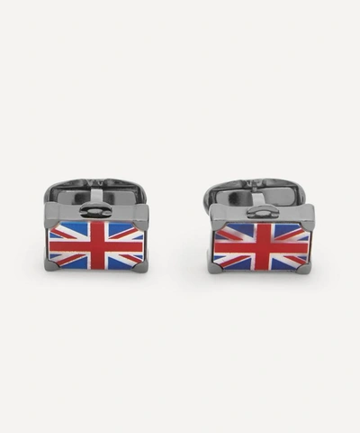 Shop Paul Smith Union Jack Flag Suitcase Cufflinks In Silver