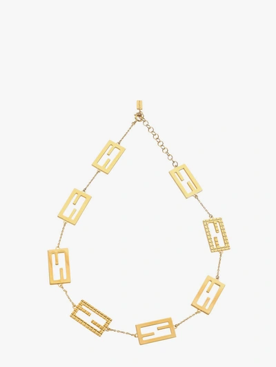 Shop Fendi Necklace In Gold