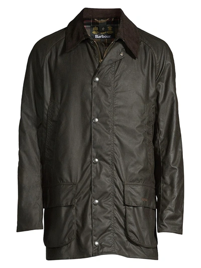 Shop Barbour Men's Bristol Wax Jacket In Olive