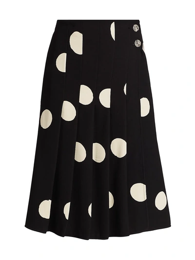 Shop Proenza Schouler Broken Dot Pleated Skirt In Black
