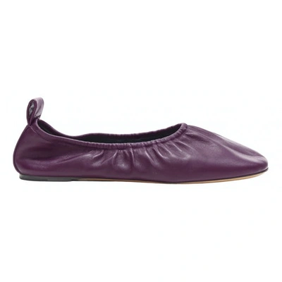 Pre-owned Celine Soft Ballerina Leather Ballet Flats In Purple