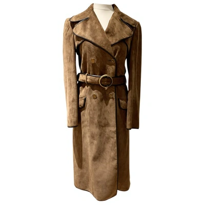 Pre-owned Gucci Trench Coat In Brown