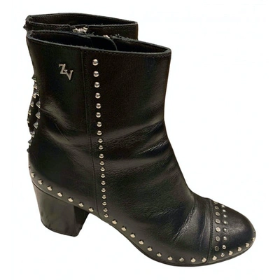 Pre-owned Zadig & Voltaire Black Leather Ankle Boots
