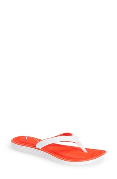 Nike 'solarsoft' Thong Sandal (women) In Bright Crimson/ White
