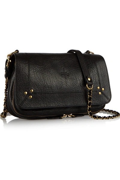 Shop Jérôme Dreyfuss Bobi Textured-leather Shoulder Bag In Black