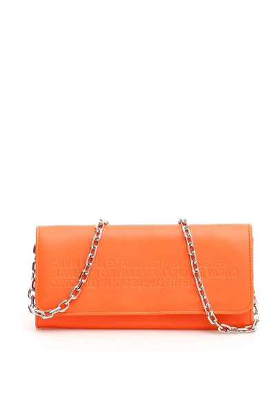 Shop Calvin Klein 205w39nyc Wallet On Chain In Dahlia