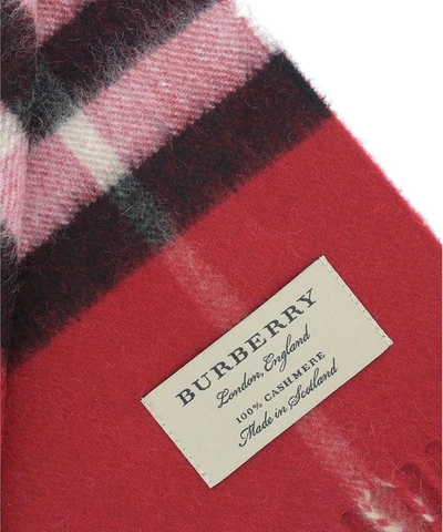 Shop Burberry Cashmere Checked Scarf In Red