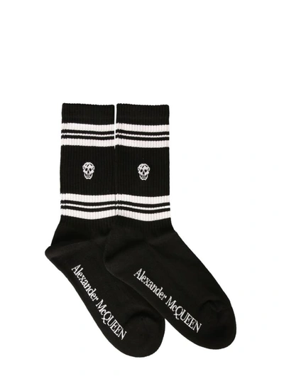 Shop Alexander Mcqueen Sports Skull Socks In Black