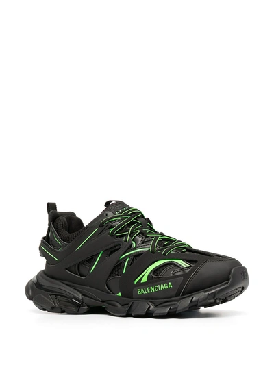 Shop Balenciaga Track Leather Sneakers In Black