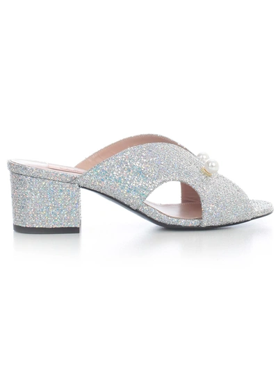 Shop Coliac Pearl Embellished Sandals In Silver
