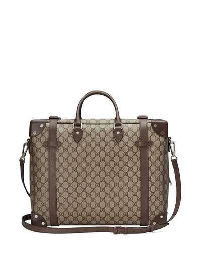 Shop Gucci Gg Supreme Canvas Travel Bag In Neutrals