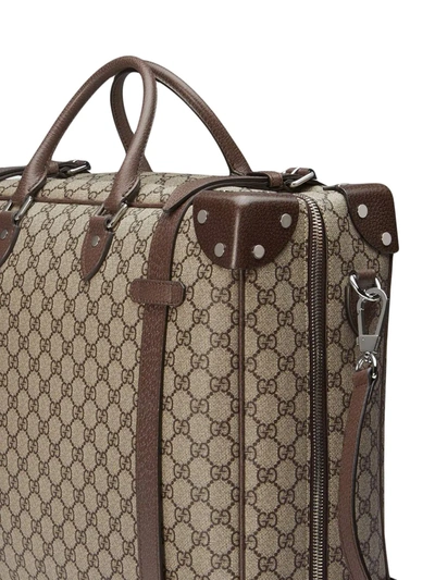 Shop Gucci Gg Supreme Canvas Travel Bag In Neutrals