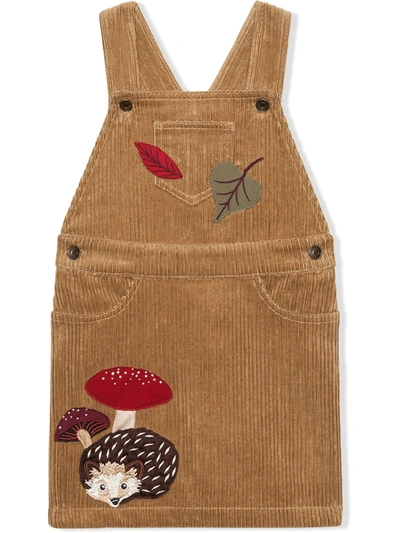 Shop Dolce & Gabbana Corduroy Pinafore Dress In Brown