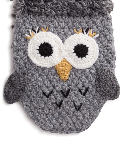 Shop Dolce & Gabbana Owl-motif Scarf In Grey