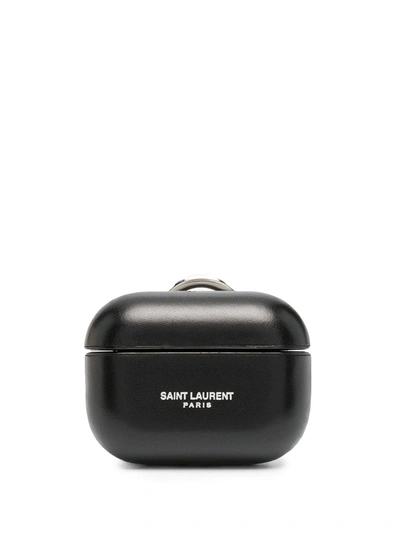 Shop Saint Laurent Airpods Pro Case In Black