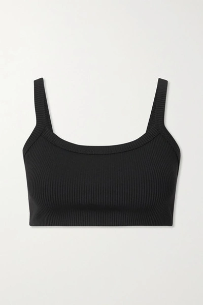 Shop Year Of Ours Ribbed Stretch-jersey Sports Bra In Black
