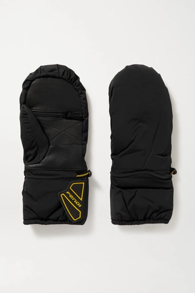 Shop Fendi Rubber-trimmed Padded Shell And Leather Ski Gloves In Black