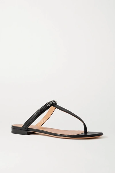 Shop Givenchy Elba Logo-detailed Leather Sandals In Black