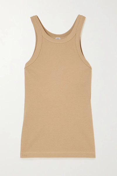 Shop Totême Espera Ribbed Stretch Organic Cotton Tank