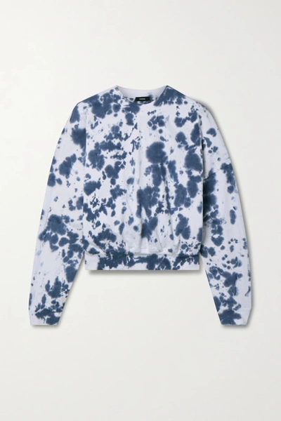 Shop Bassike + Net Sustain Cropped Organic Cotton-jersey Sweatshirt In Blue