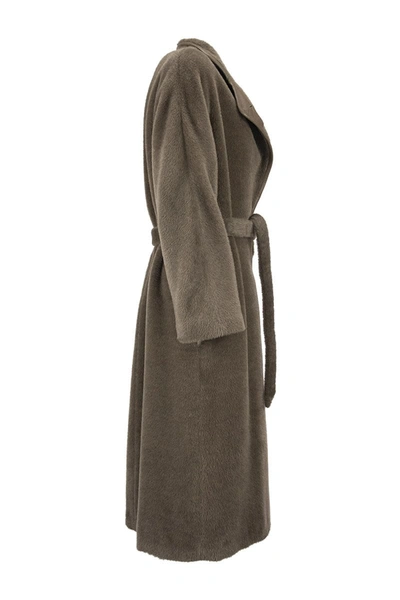 Shop Agnona Coat Taupe In Brown