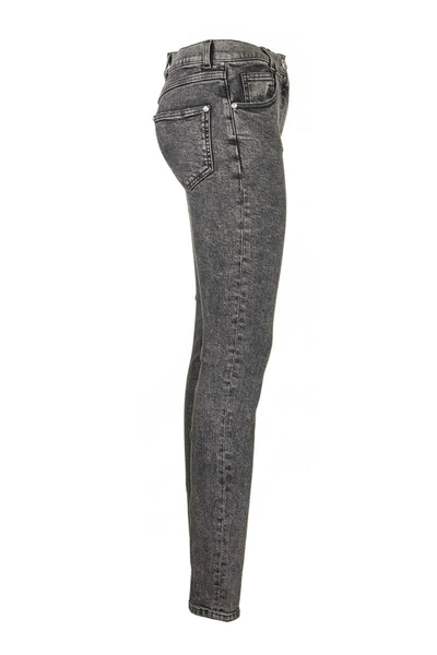 Shop Balmain Black Skinny Jeans Denim Cotton