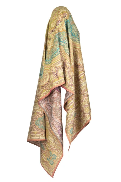 Shop Etro Paisley Pattern Jacquard Cape In Multicolor