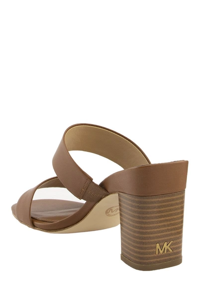 Shop Michael Kors Glenda Sandal Two Bands With Heel In Camel