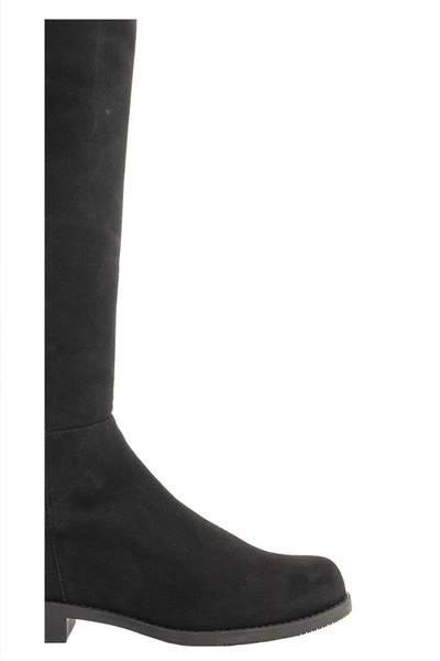 Shop Stuart Weitzman 5050 Boot Suede With Stretch Elastic Back In Black