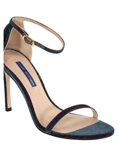 Shop Stuart Weitzman Nudistsong Ankle Strap Sandals In Blue