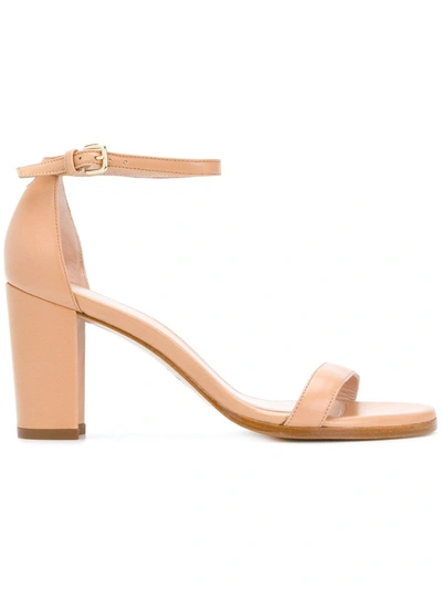 Shop Stuart Weitzman The Nearlynude Sandal In Beige