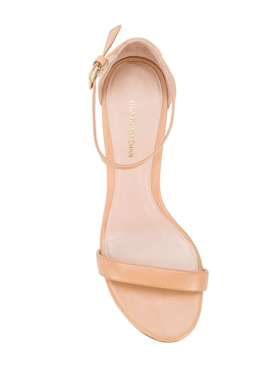 Shop Stuart Weitzman The Nearlynude Sandal In Beige