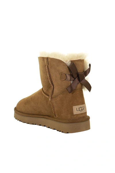 Shop Ugg Mini Bailey Bow Ii Chestnut Boots