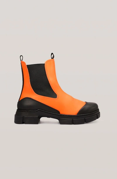 Shop Ganni Recycled Rubber City Boot In Flame