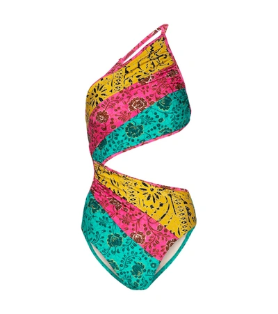 Shop Zimmermann Lulu Printed Swimsuit In Multicoloured