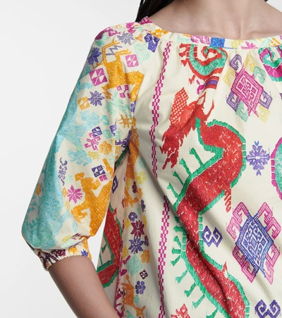 Shop Etro Printed Cotton Blouse In Multicoloured