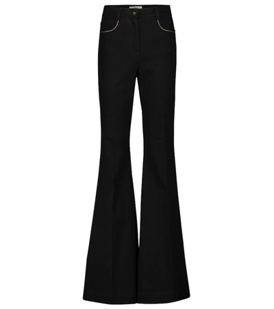 Shop Fendi High-rise Flared Jeans In Black