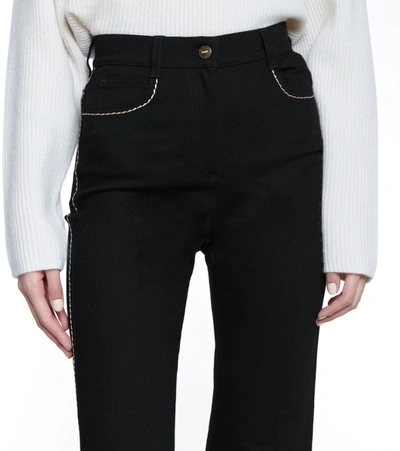 Shop Fendi High-rise Flared Jeans In Black