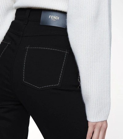 Shop Fendi High-rise Flared Jeans In Black