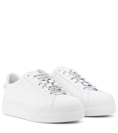 Shop Givenchy Urban Street Leather Sneakers In White