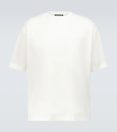 Shop Acne Studios Exford Face Patch Cotton T-shirt In White