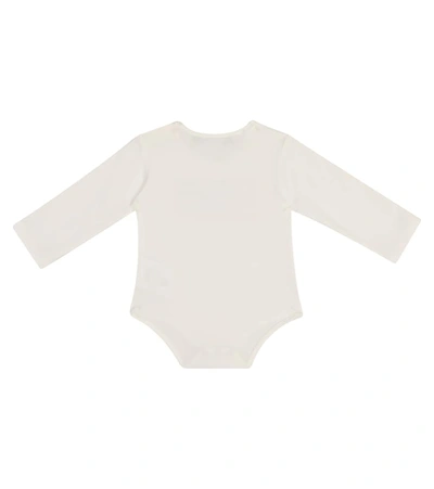Shop Versace Baby Barocco Stretch-cotton Bodysuit In White
