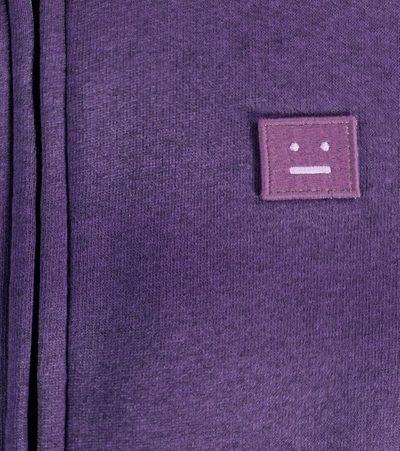 Shop Acne Studios Mini Ferris Face Cotton Hoodie In Purple