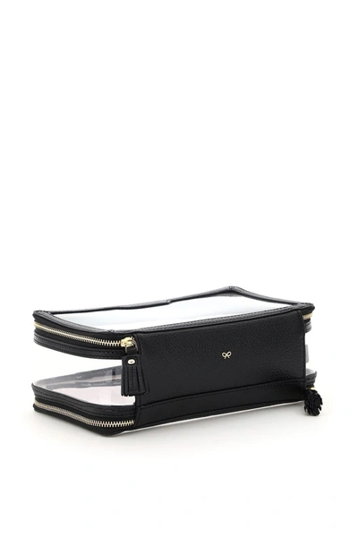 Shop Anya Hindmarch Take-off In-flight Travel Pouch In Black